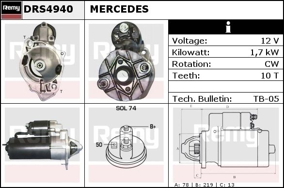 DELCO REMY Стартер DRS5021